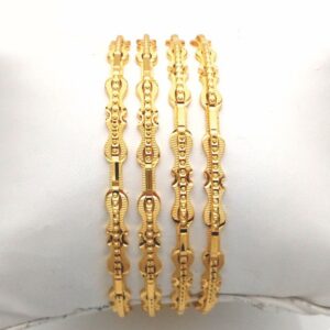 Gold Hallmark Plain Laser Joint Bangle - Slj342