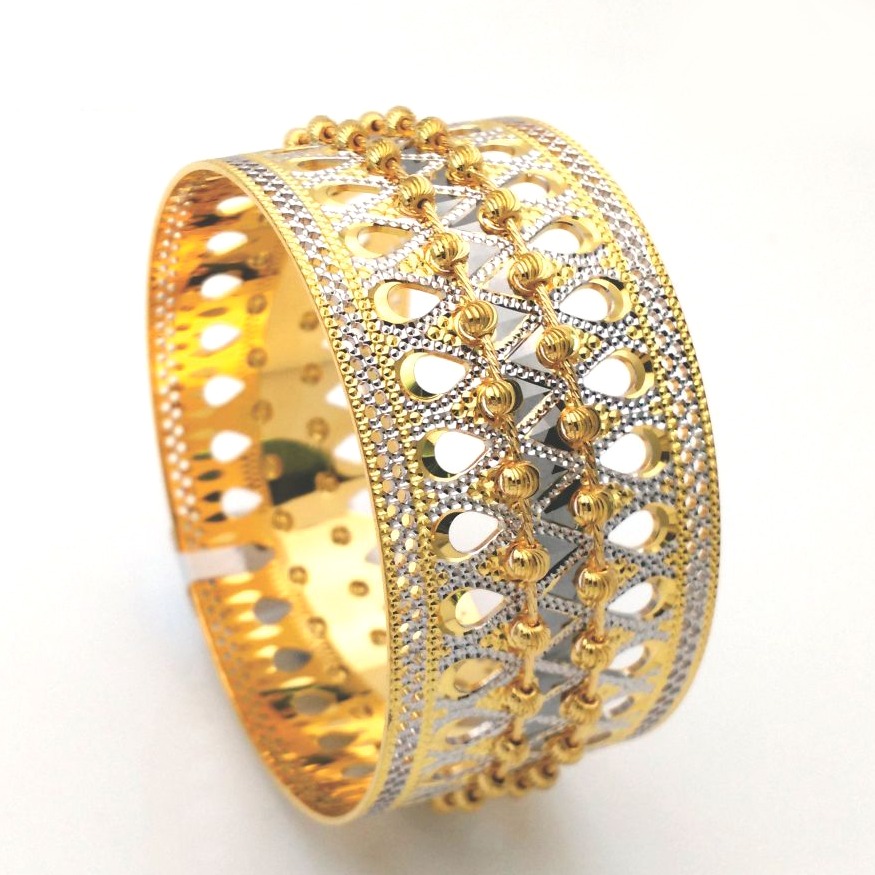 Gold hallmark cnc +MANI bangle - CML612