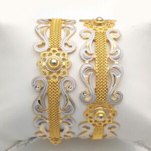 Gold hallmark cnc +polki bangle - CLJ603