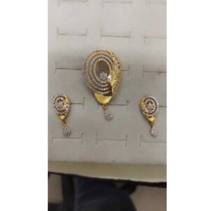 916 gold cZ pendant set