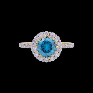 Gold Hallmark Blue Stone Ring
