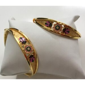 916 Gold Flower Design Meenakari Kadli DC-B006
