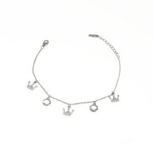 Queen Crown Hanging Bracelet In 925 Sterling Silver MGA - BRS2397