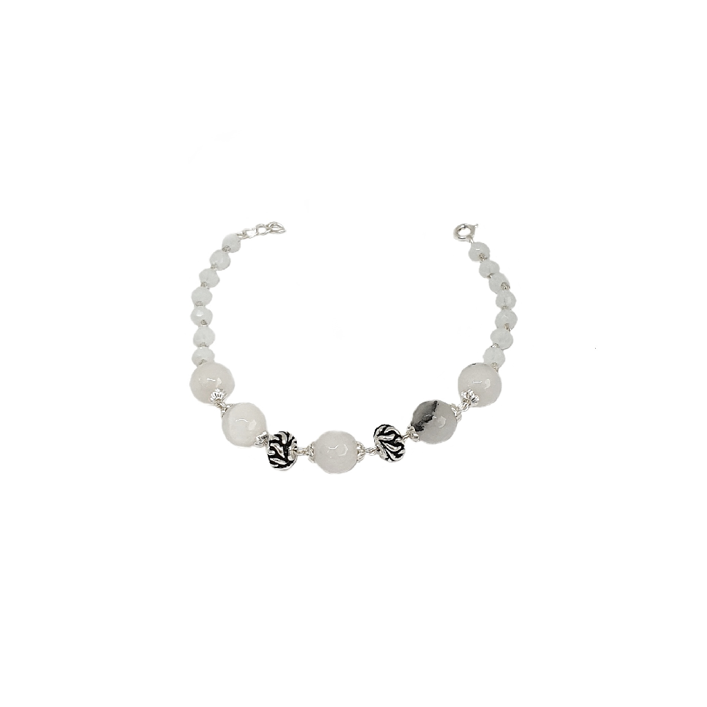 White Marble 925 Sterling Silver Bracelet MGA - BRS2411