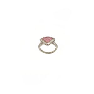 Pink Stone Diamond Ring In 925 Sterling Silver MGA - LRS5328