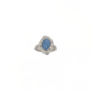 Blue Stone Diamond Unique 925 Sterling Silver Ring MGA - LRS5327