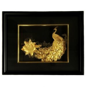 24k Gold Foil Beautiful Peony Peacock MGA-AGE0339