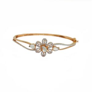 Floral Design Rose Gold Kada Bracelet MGA - BRG0128