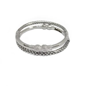 Two Nakshi Ball And Half Oxidised Silver Kadli MGA - KDS2923