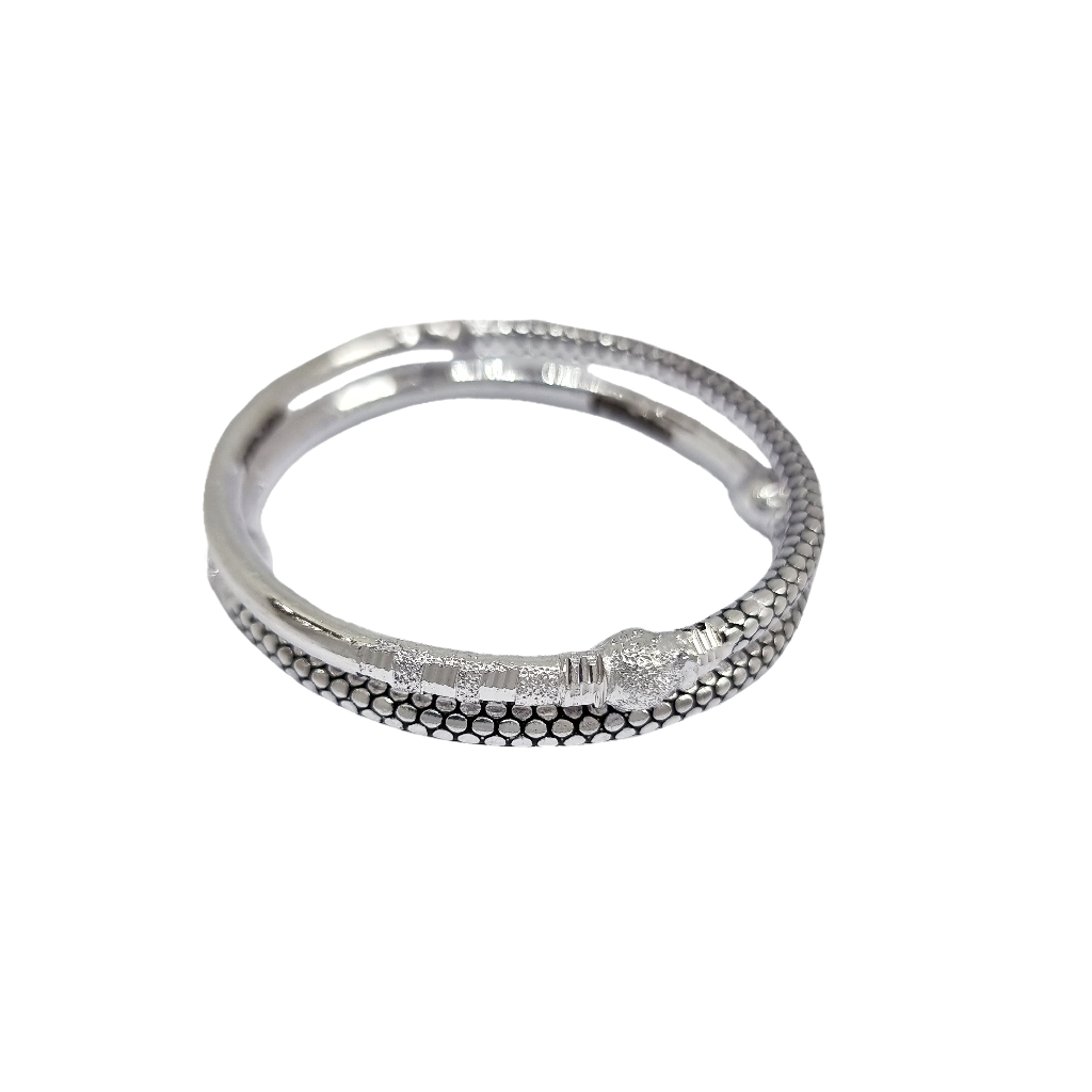 Half Oxidised And Half Plain Design Silver Kadli MGA - KDS2926