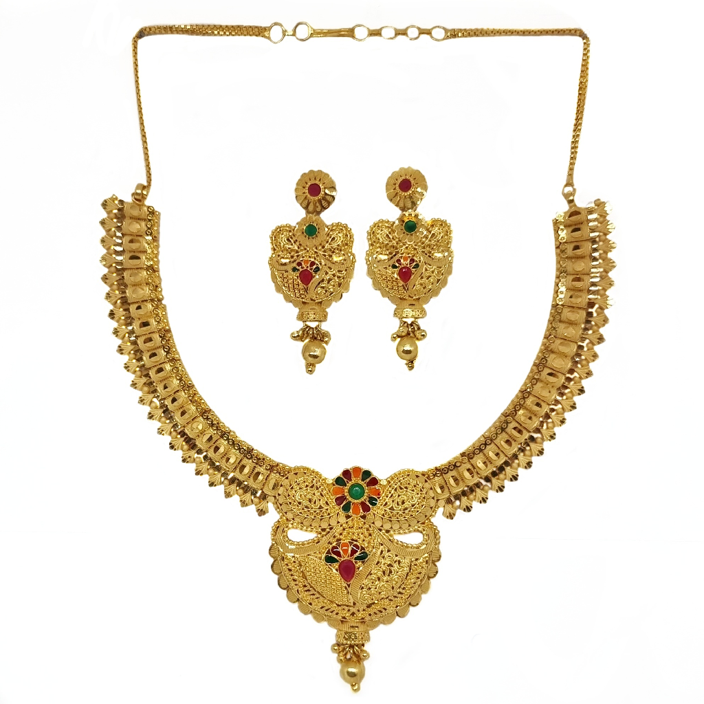 1 Gram Gold Plated Necklace Set MGA - STE0138