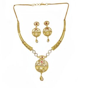 Beautiful 1 Gram Gold Plated Necklace Set MGA - STE0141