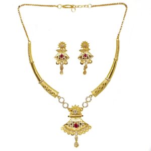 Fancy 1 Gram Gold Plated Necklace Set MGA - STE0139