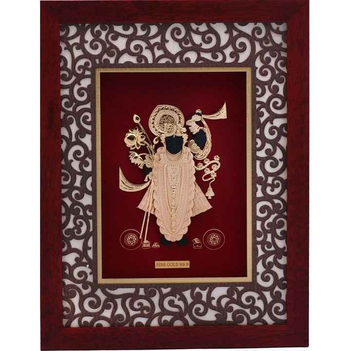 Shreenathji Frame In 24K Gold Foil MGA - AGE0361