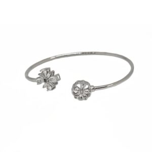 Floral Design Kada Bracelet In 925 Sterling Silver MGA - BRS2352