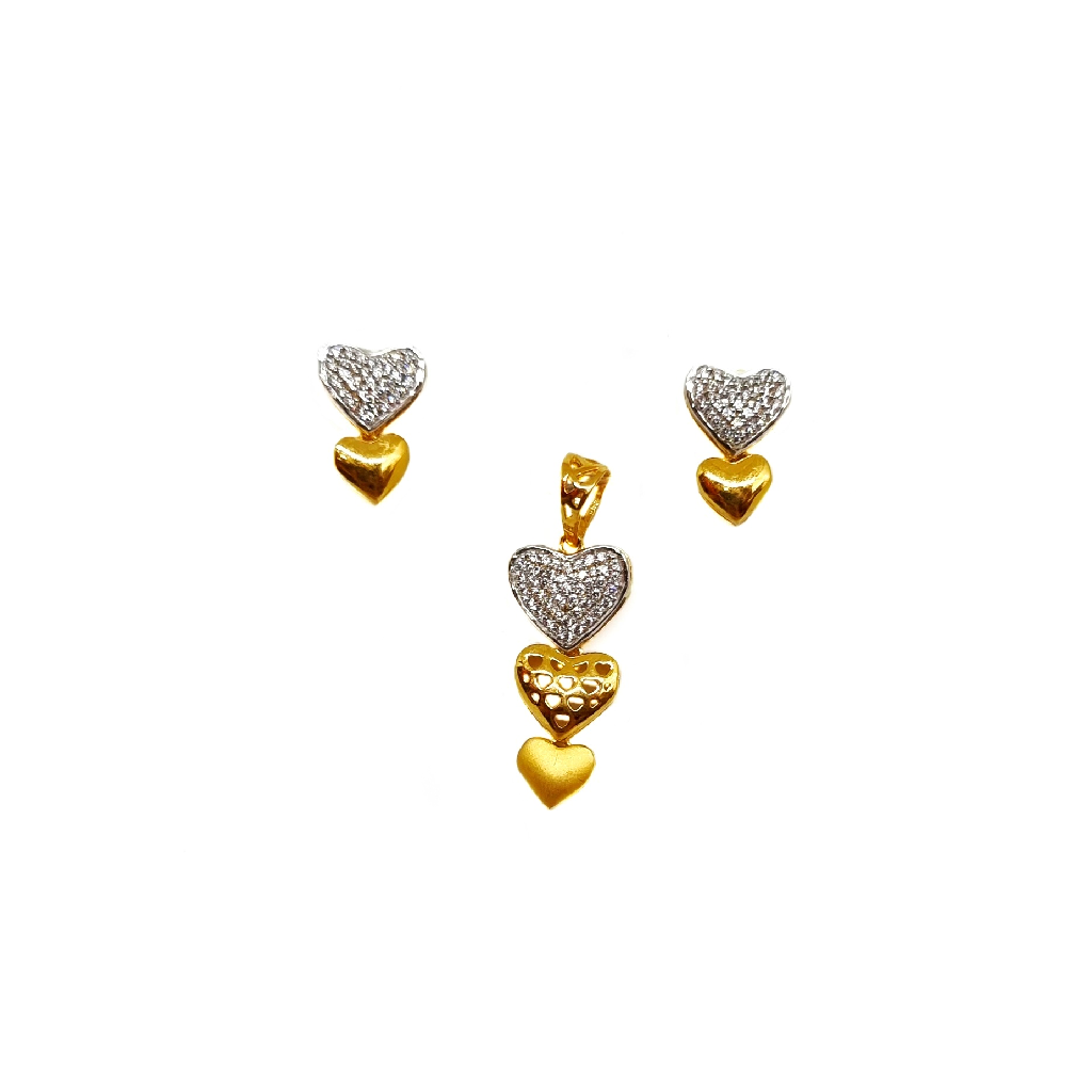 Beautiful Designer Pendant Set In 22K Gold MGA - PTG0244