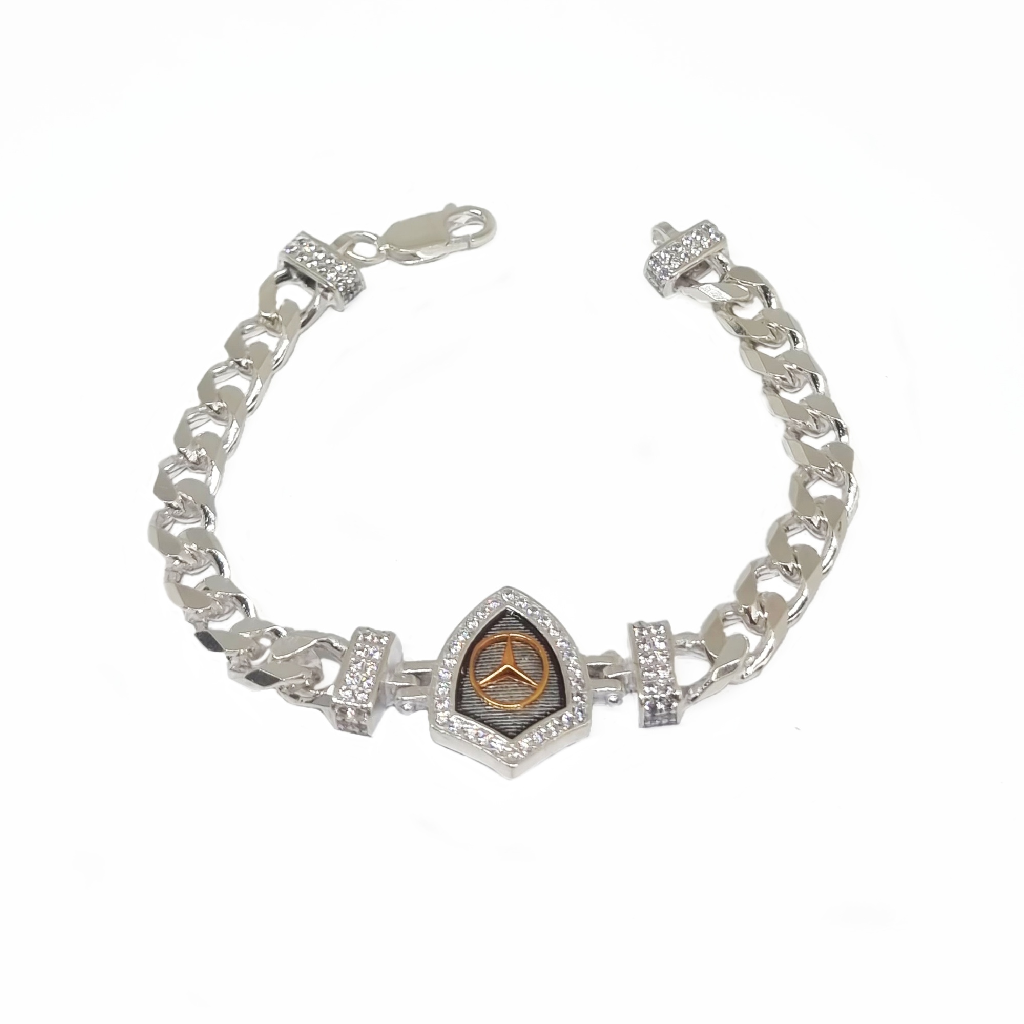 Mercedes symbol fancy lucky in 925 sterling silver mga - brs2302