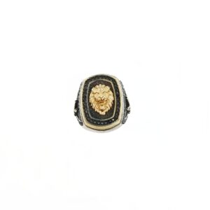 Lion & Side Sword Design Ring In 925 Sterling Silver MGA - GRS2760