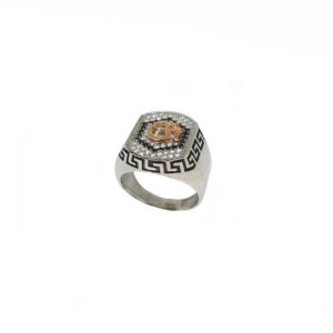 Om Symbol Fancy Gents Ring In 925 Sterling Silver MGA - GRS2763