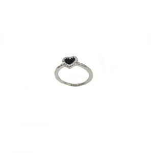 Black Heart Ring In 925 Sterling Silver MGA - LRS5128