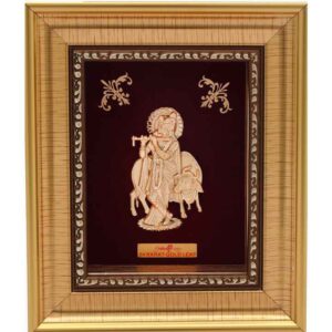 Krishna With Cow Frame In 24K Gold Foil MGA - AGE0321