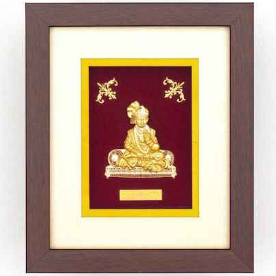 Shree SwamiNarayan Frame In 24K Gold Foil MGA - AGE0305