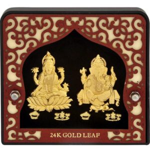 Laxmi Ganesh Frame In 24K Gold Foil MGA - AGE0291