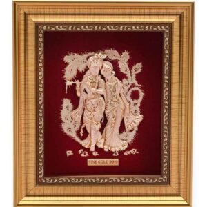 Shree Radhe Krishna Frame In 24K Gold Foil MGA - AGE0272