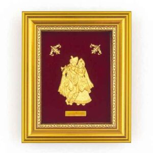 Radha Krishna Beautiful Frame in 24k Gold MGA-AGE0252