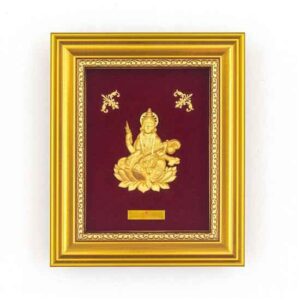 Saraswatiji Goddess Of Knowledge Frame in 24k Gold MGA-AGE0251