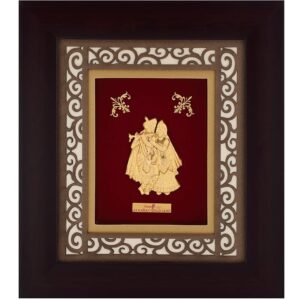 24k Gold Carving Frame of Radha Krishnaji MGA-AGE246