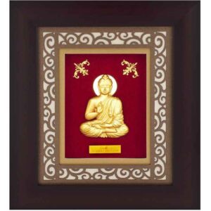Lord buddha carving frame in 24k gold mga-age0243