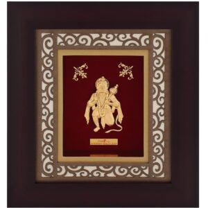 Hanumanji carving frame in 24k gold mga-age0237