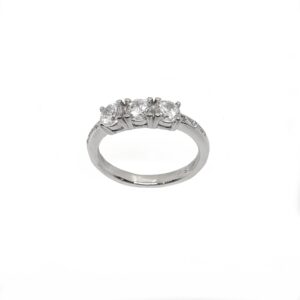 Three  Beautiful Diamond Ring In 925 Sterling Silver MGA - LRS5063
