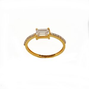 White Stone Diamond Ring In 18K Gold MGA - LRG1510
