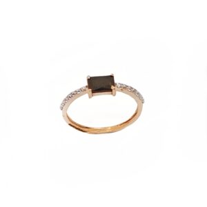 Black Stone Diamond 18K Rose Gold Ring MGA - LRG1516