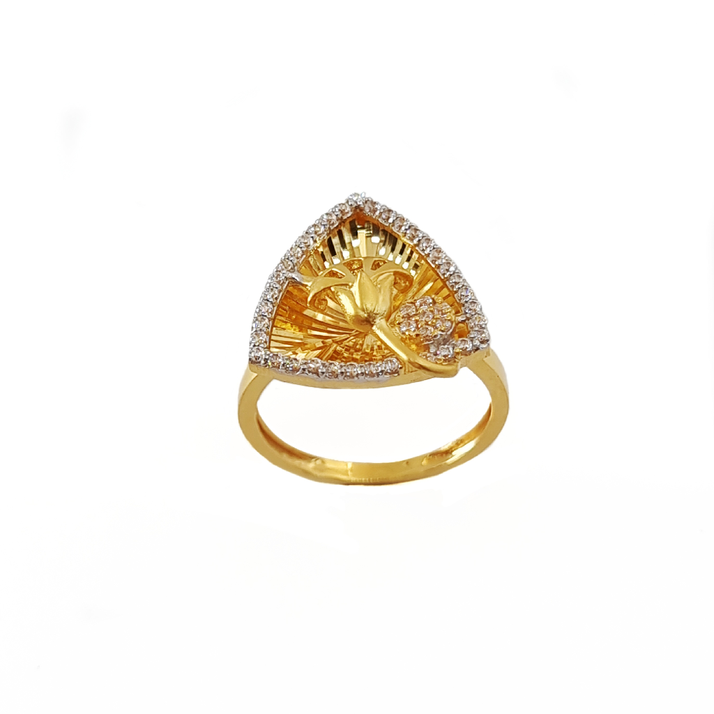 New Designer Triangle Ring In 18K Gold - LRG1499