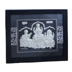 Lakshmiji , Ganeshji And Sarswatiji Frame In 999 Silver MGA - GFS0083
