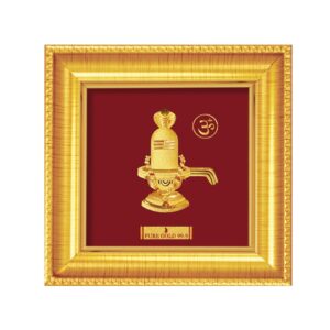 Shivling frame in 24k gold leaf mga - age0209