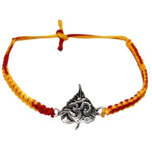 Om in leaf broach rakhi in 925  Sterling silver