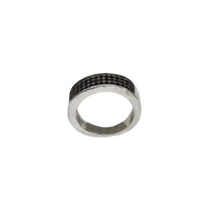 Black Diamonds Ring In 925 Sterling Silver MGA - GRS2694