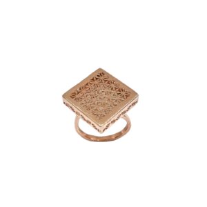 Square Box Rose Silver Ring In 925 Sterling Silver MGA - LRS4881