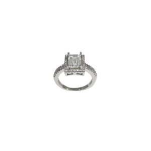 Square Shape Diamond Ring In 925 Sterling Silver MGA - LRS4861