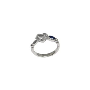 Heart With Beautiful Blue Diamond In 925 Sterling Silver MGA - LRS4848