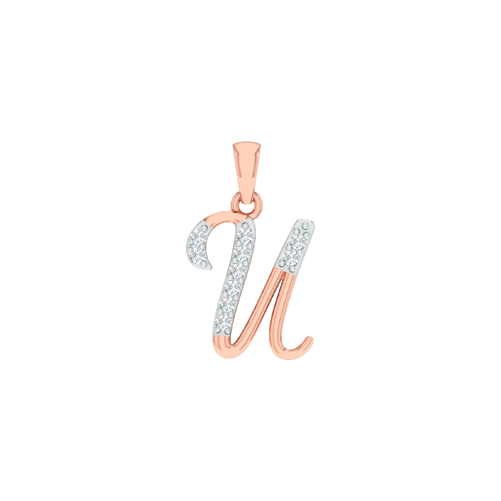 18K Rose Gold Real Diamond Modern Pendant MGA - SRG0405