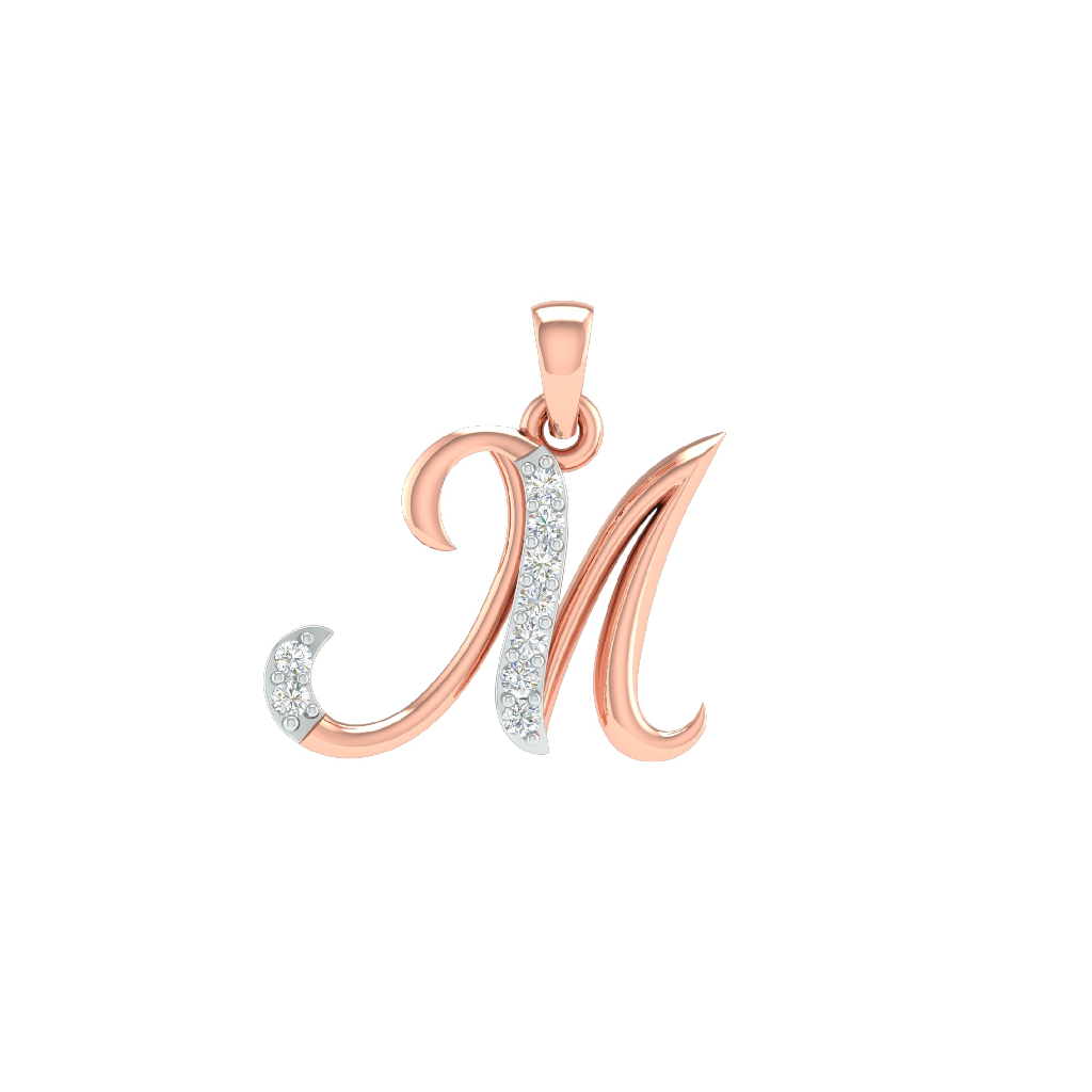 18K Rose Gold Real Diamond Modern Pendant MGA - SRG0409