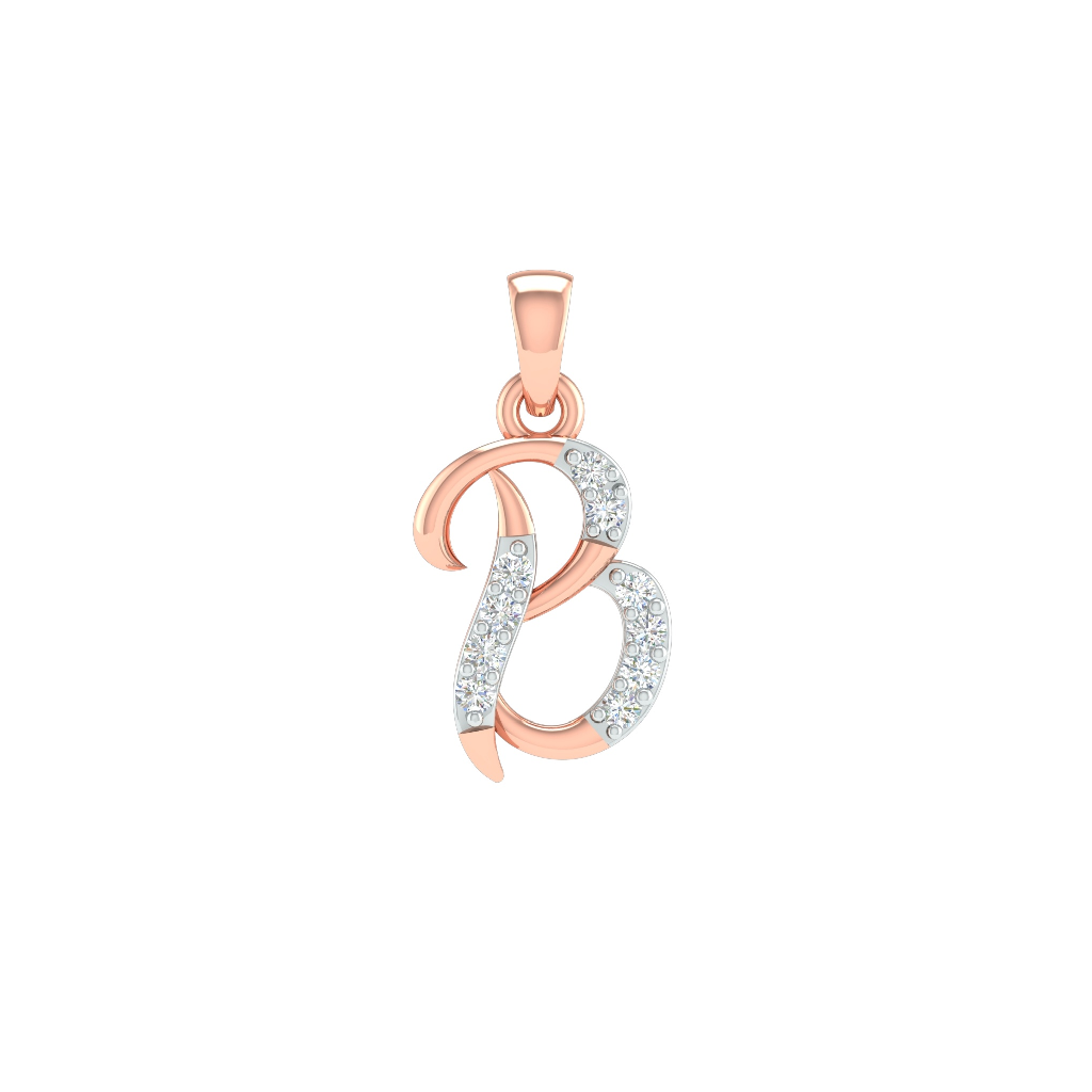 18K Rose Gold Real Diamond Designer Pendant MGA - SRG0397
