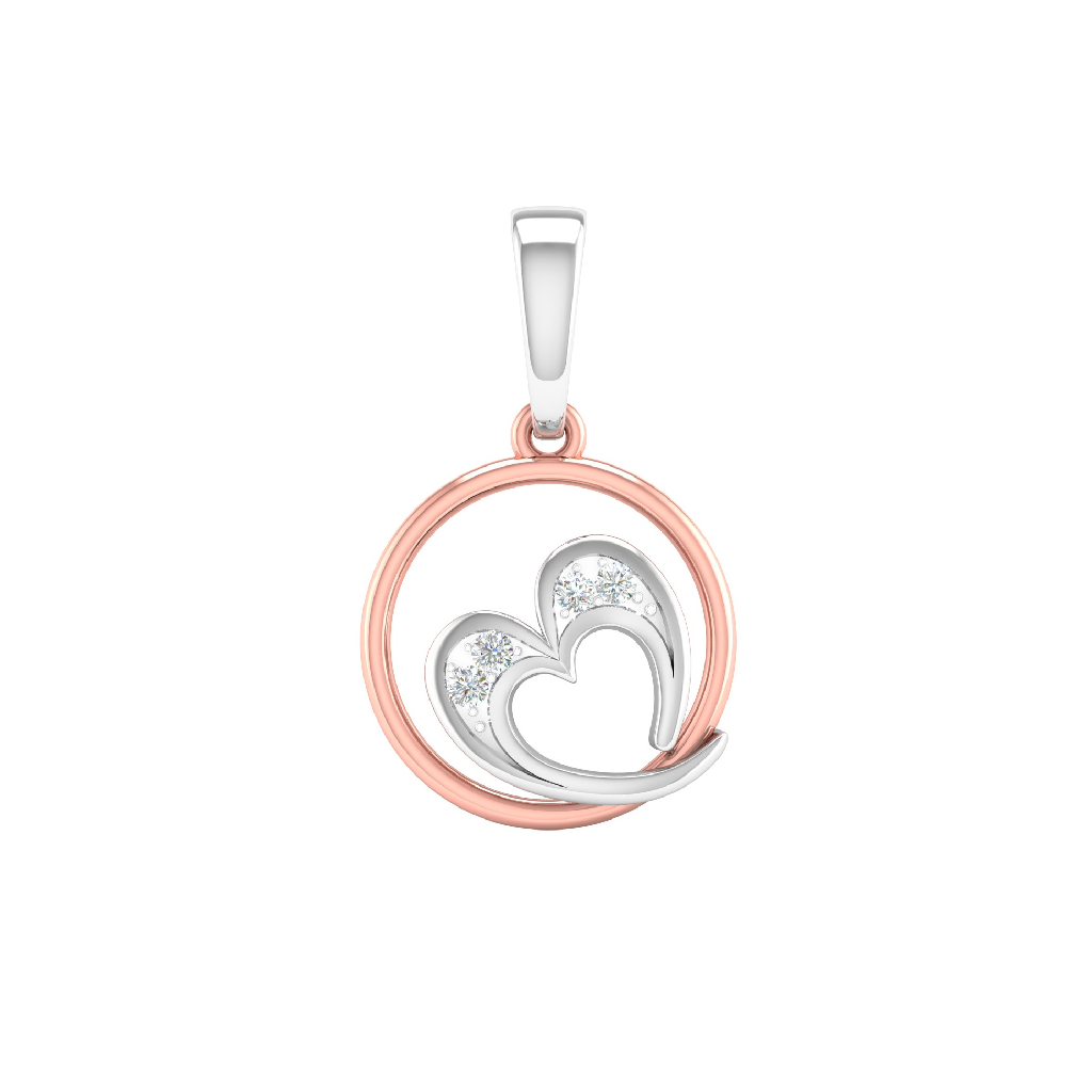 18K Rose Gold & White Gold Real Diamond Pendant MGA - SRG0006