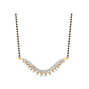 18k gold real diamond one line diamond mangalsutra mga - skg0047