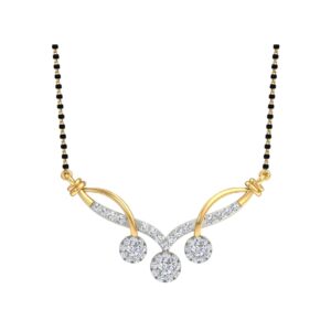 18K Yellow Gold Real Diamond Fancy Mangalsutra MGA - SKG0032